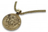Medusa griega 14k colgante de oro con cadena cpn049yS&cc036y
