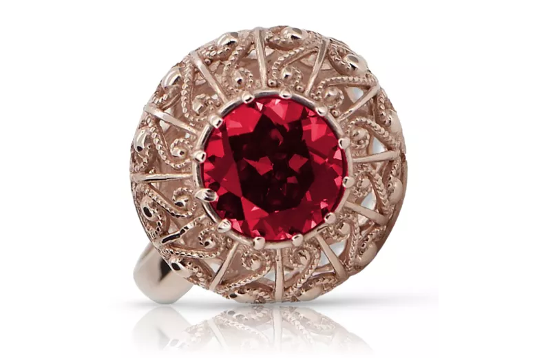 Rose soviétique russe 14k 585 or Alexandrite Ruby Emerald Sapphire Zircon ring vrc059