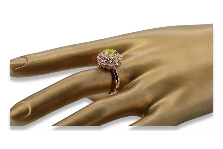Русское советское кольцо из золота 14 карат 585 пробы с александритом, рубином, изумрудом, сапфиром и цирконом vrc059