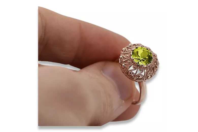 Russian Soviet rose 14k 585 gold Alexandrite Ruby Emerald Sapphire Zircon ring  vrc059