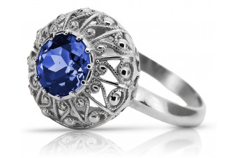 Vintage silver 925 Sapphire ring vrc059s Vintage