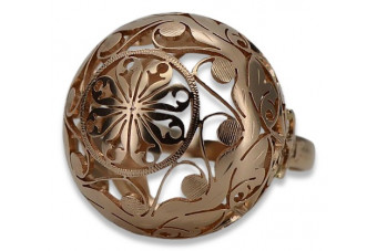 "Оригинален ретро дизайн пръстен от 14k розово злато без камъни" vrn014