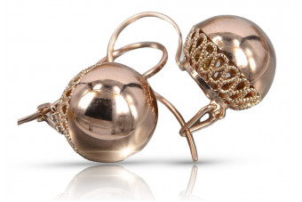 "Classic 14K Rose Gold Ball Earrings in Blush Pink, Stone-Free" cen007r