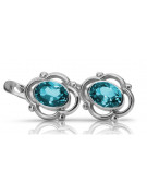 Vintage Vintage 925 Silver aquamarine earrings vec033s