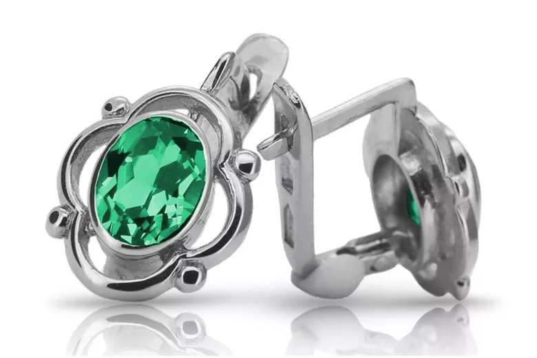 Vintage Vintage 925 Silver emerald earrings vec033s