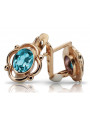 Vintage silver rose gold plated 925 aquamarine earrings vec033rp