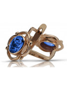 Vintage silver rose gold plated 925 sapphire earrings vec033rp
