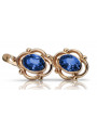 Vintage silver rose gold plated 925 sapphire earrings vec033rp