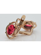 "Cercei autentici vintage cu rubin din aur roz 14k 585 vec033 de inspiratie ruseasca" style