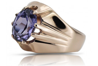 "Vintage Inspired 14k Rose Gold Alexandrite Jewel Ring"  vrc016