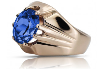 "Classic 14K Rose Gold and Sapphire Vintage Ring" vrc016