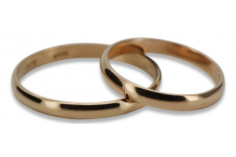 Безупречное старинное свадебное кольцо из розового золота 14к 585 без камней vwr001
