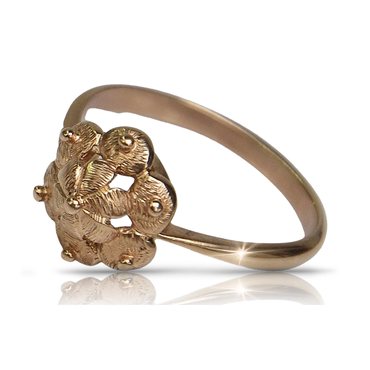 Russian Soviet rose pink 14k 585 gold Vintage ring vrn004