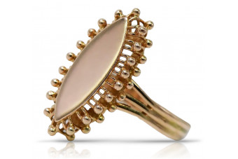 Traditioneller Ring aus 14 Karat originales Vintage-Roségold, Keine Steine vrn042