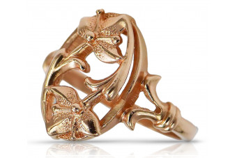 Винтажное розовое золото 14 карат без камней: эксклюзивное кольцо vrn070
