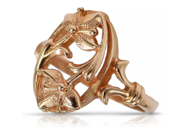 Russian Soviet rose pink 14k 585 gold Vintage ring vrn070