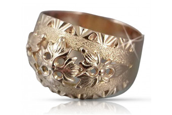 "Authentic 14K 585 Gold Vintage Rose Pink Ring, No Stones" vrn107