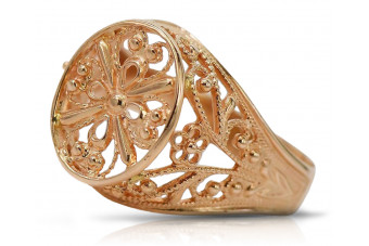 Рретро пръстен от 14k розово злато, без камъни vrn133