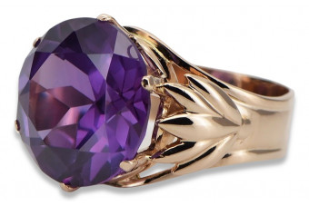 Vintage rose 14k 585 gold Alexandrite Ruby Emerald Sapphire Zircon ring  vrc029