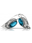 Vintage silver 925 aquamarine earrings vec023s