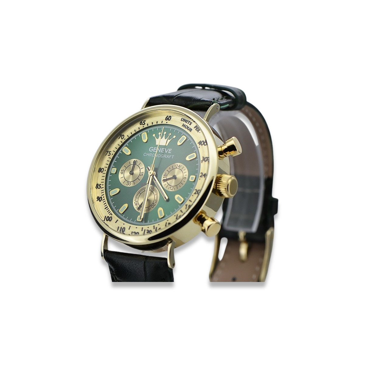Желтые 14k 585 золотые мужские часы Geneve mw012y-gr