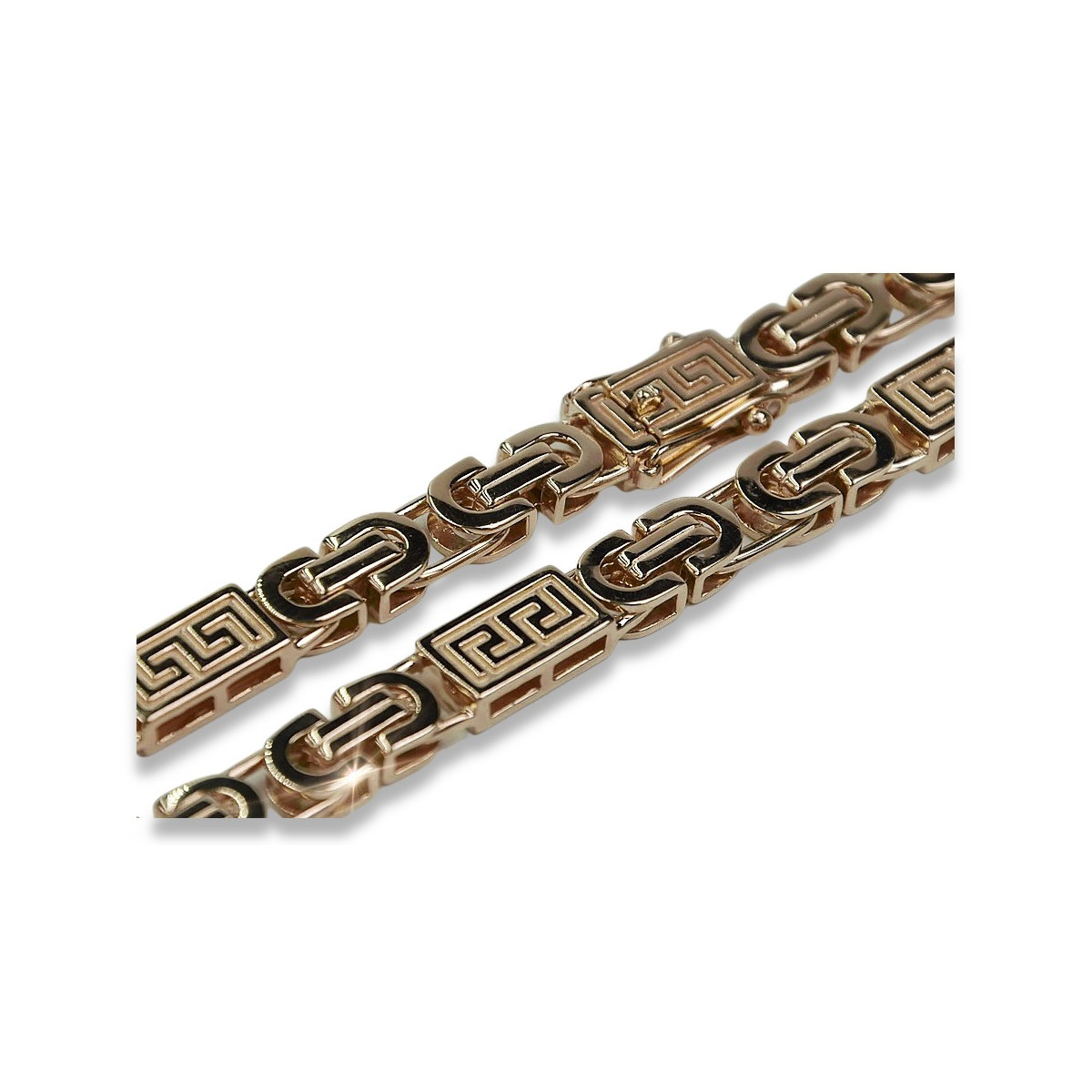 Russisches rosafarbenes 14k 585 Gold Bizantinisches gotisches Armband cb050r
