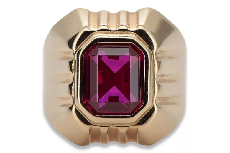 Silver and Gold Star Set Ruby Signet Ring – malcolm betts