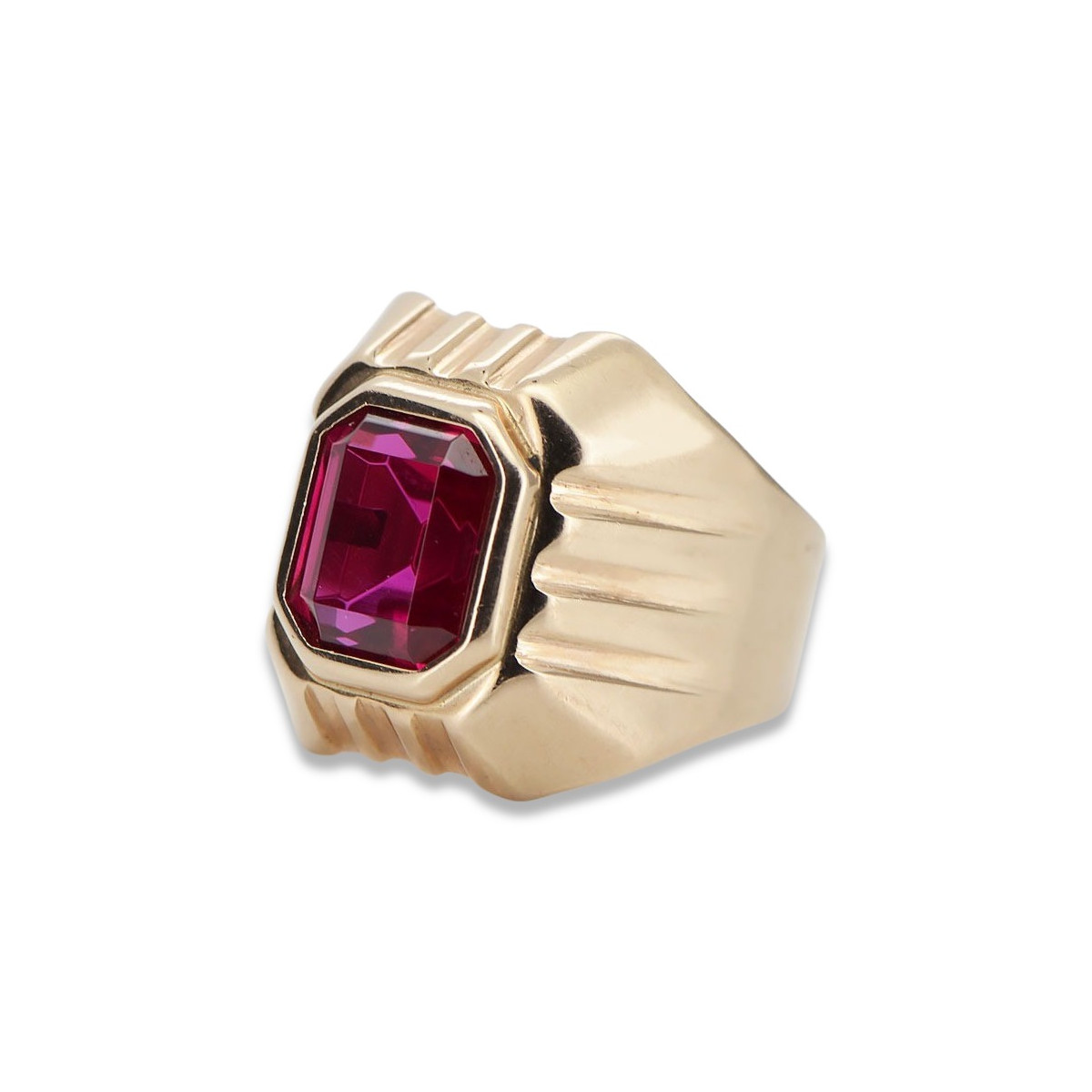 Men's Diamond Jewelry with Red Ruby Stone in Gold-Plated Solid Silver – J F  M