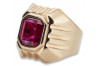 Russian rose Soviet pink 14k gold 585 Men's Ruby signet ring Vintage vsc002r
