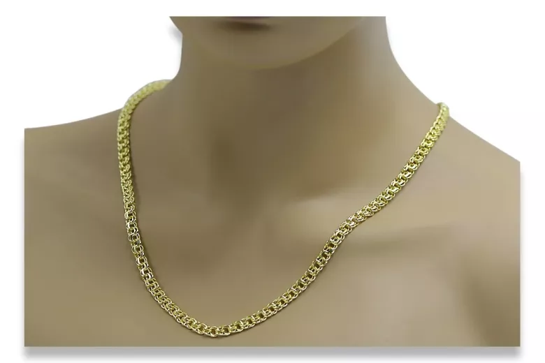 Gelbe Roségoldkette ★ russiangold.com ★ Gold 585 333 Niedriger Preis ★ Garibaldi Bismark