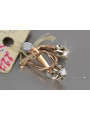 Vintage rose pink 14k 585 gold diamond earrings ved153 Vintage
