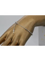 Italienisches weißes Rosenkranz-Armband „Dol Gab“ aus 14 Karat Gold rbc001w