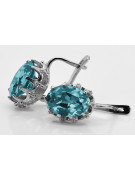 Vintage 925 Silver aquamarine earrings vec079s Vintage
