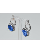 Vintage 925 Silver sapphire earrings vec079s Vintage