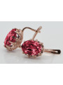 Magnifiques Boucles d'oreilles Rubis vintage en Or rose 14 carats vec079 Vintage