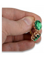 Vintage silver rose gold plated 925 emerald earrings vec079rp Vintage