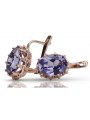 "Alexandrite sertie sur boucles d'oreilles en or rose 14 carats, style vintage vec079" Vintage