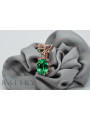 Original Vintage Emerald 14K 585 Rose Gold Earrings vec079
