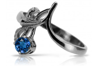 Vintage silver 925 Sapphire ring vrc095s Vintage