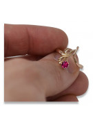Ekskluzywny Rubinowy Pierścień Vintage z 14k Różowego Złota  vrc095