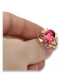 Oryginalny Rubinowy Pierścień Vintage z 14k Różowego Złota vrc017 Vintage