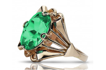 Einzigartiger Vintage Smaragd Ring in 14 Karat Roségold  vrc015
