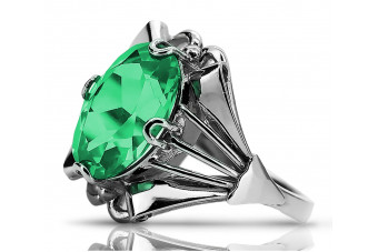 Vintage silver 925 Emerald ring vrc015s Vintage