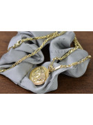 Greek style medallion Versace & Corda Figaro 14k gold chain cpn049y&cc082y