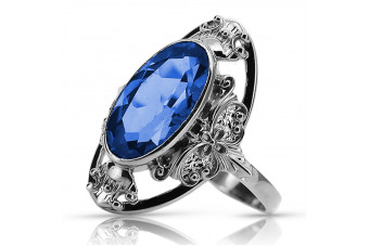 Vintage silver 925 Sapphire ring vrc014s Vintage