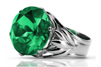 Vintage silver 925 Emerald ring vrc029s Vintage