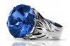 Russian Soviet silver 925 Sapphire ring vrc029s Vintage