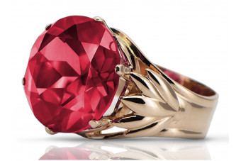 Ring in Rosé-Rotgold Silber 925 vergoldet mit Rubin vrc029rp Vintage