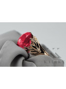 Pierścionek z różowego czerwonego złota srebrny pozłacany 925 z Rubinem vrc029rp Vintage