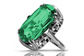 Vintage silver 925 Emerald ring vrc038s Vintage